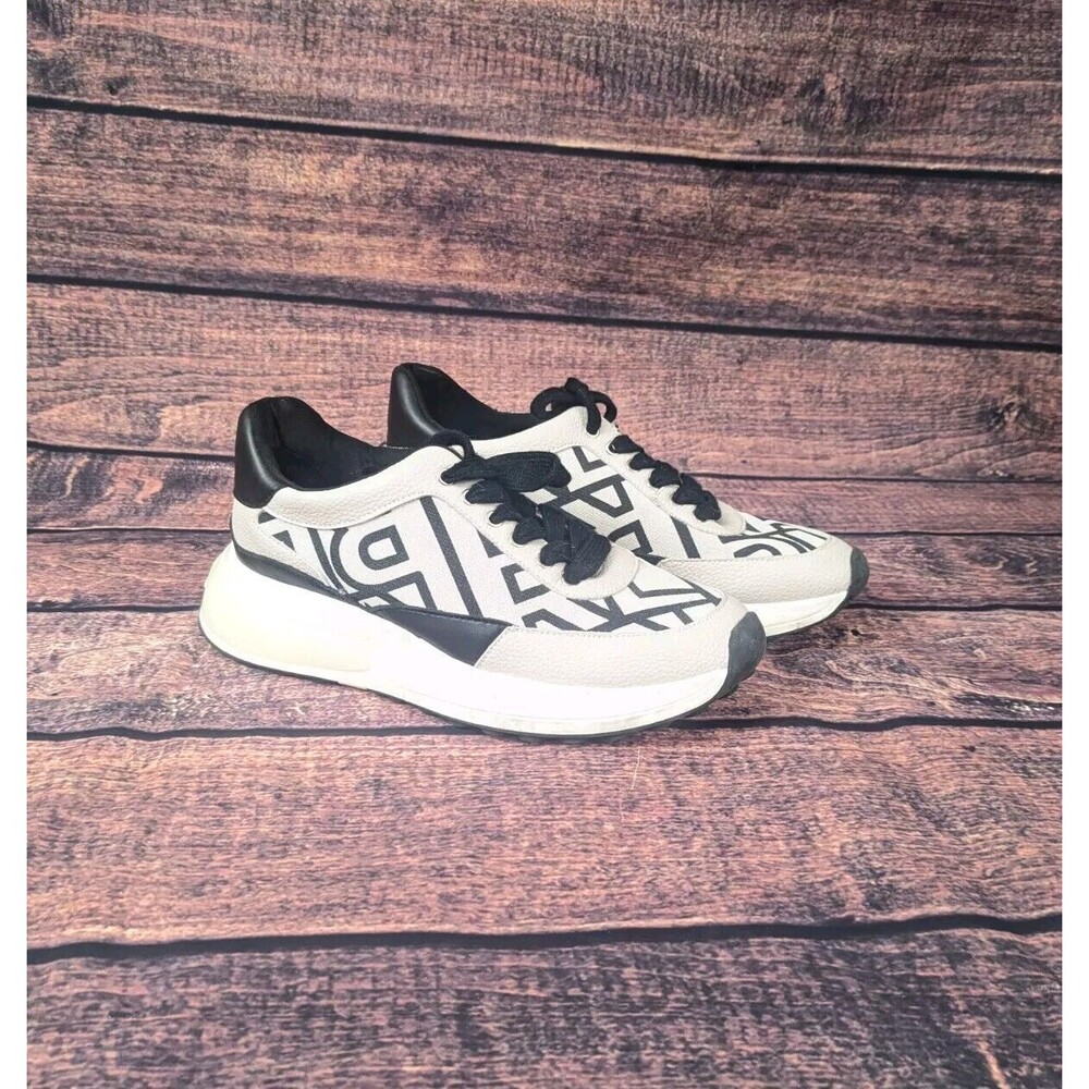 Karl Lagerfeld Dallas Brown Lace up Sneaker Womens Size 7 spellout‎